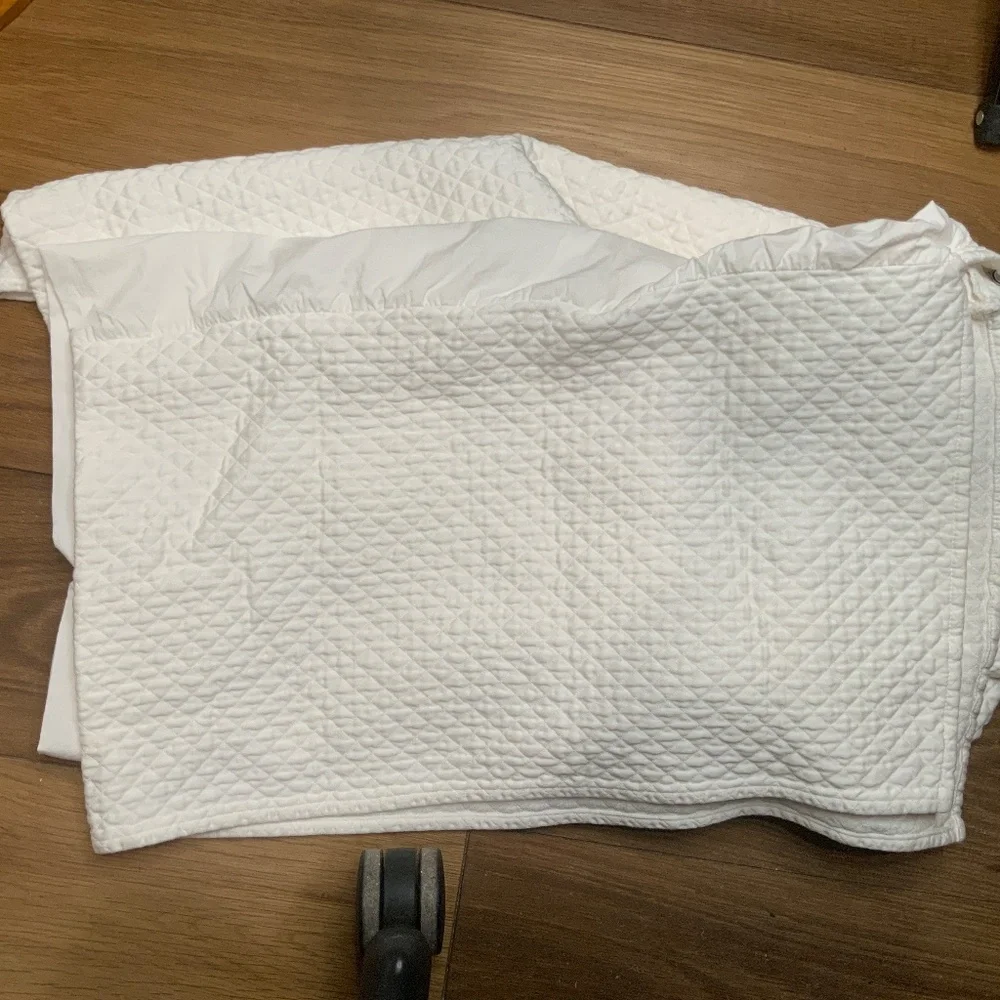 Restoration Hardware Baby & Child Diamond Matelasse White Crib Skirt